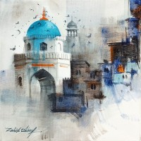 Zahid Ashraf, 12 x 12 inch, Watercolor on Canvas, Cityscape Painting, AC-ZHA-050